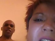 Sex-positive milf wearing red lingerie about to get it from lengthy black penis